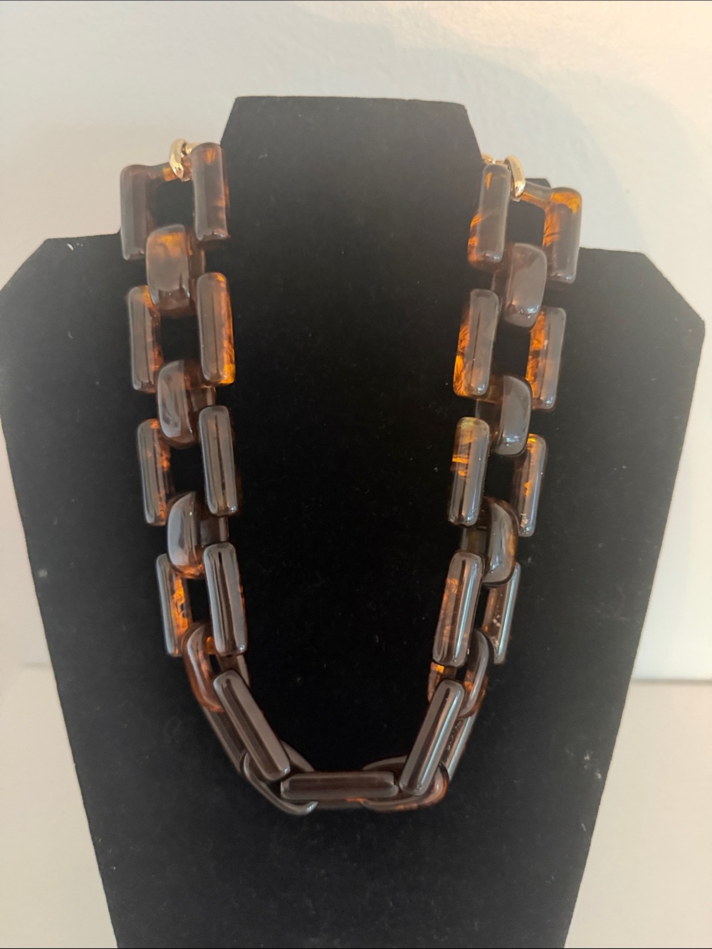 Source Unknown Amber Tortoiseshell Link Necklace